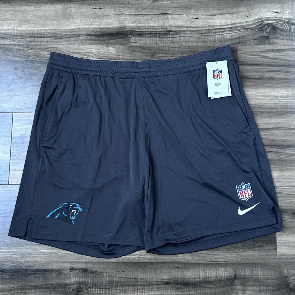 Nike Dri-Fit NFL Carolina Panthers Athletic Training Shorts Men's XL Gray New